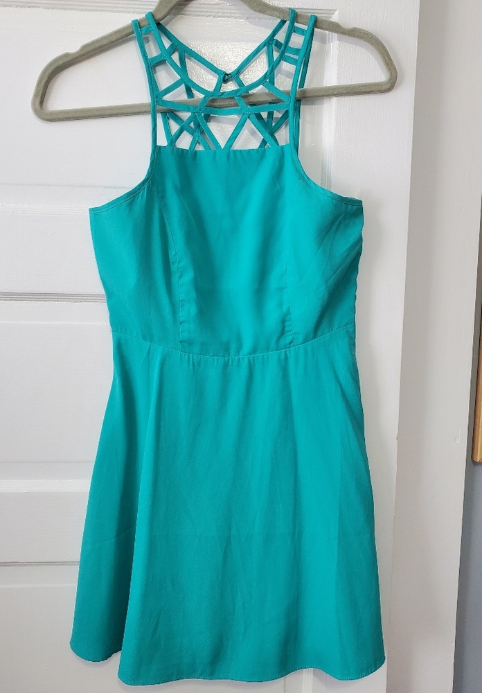 Turquoise A-line dress